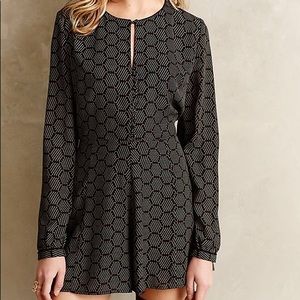Anthropologie patterned long sleeve romper